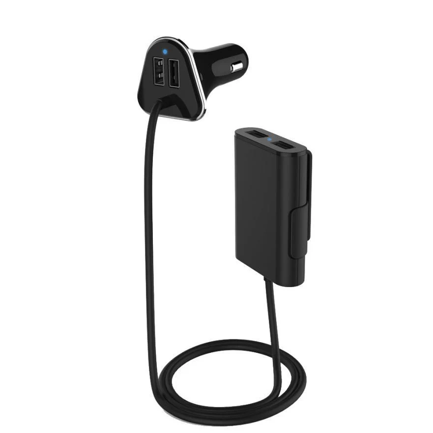 4 Ports 48W Passenger Car Charger with Extension Cable - Image 3