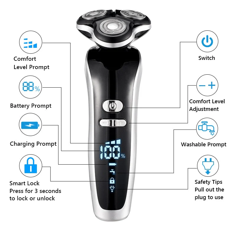 Rechargeable 4 in 1 Electric Led 4D Shaver - Image 6