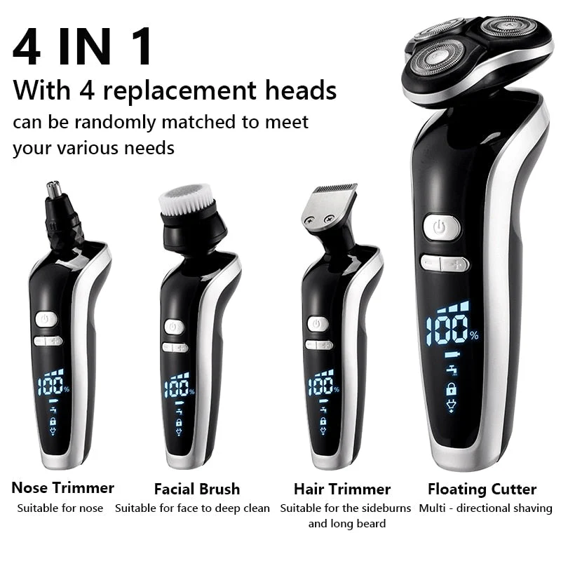 Rechargeable 4 in 1 Electric Led 4D Shaver - Image 8