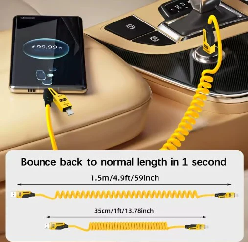 Fast Charging 65W Tangle-Free 4-in-1 Rotating Head 6A High-Speed Cable - Image 13
