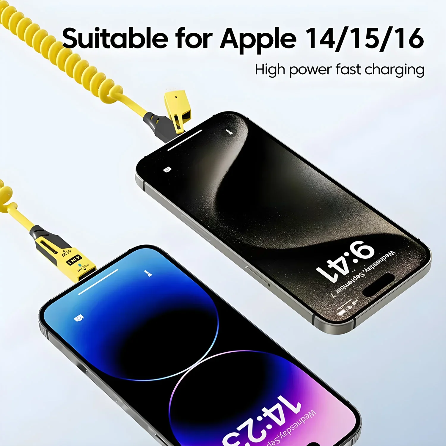 Fast Charging 65W Tangle-Free 4-in-1 Rotating Head 6A High-Speed Cable - Image 5