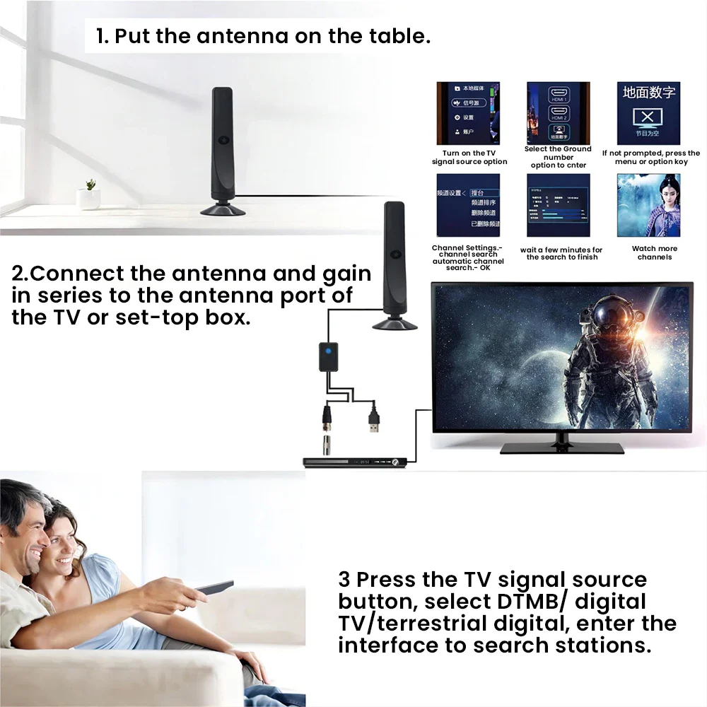4K HD Long-Range Advanced Signal Amplifier & Noise Filtering Indoor TV Antenna - Image 9