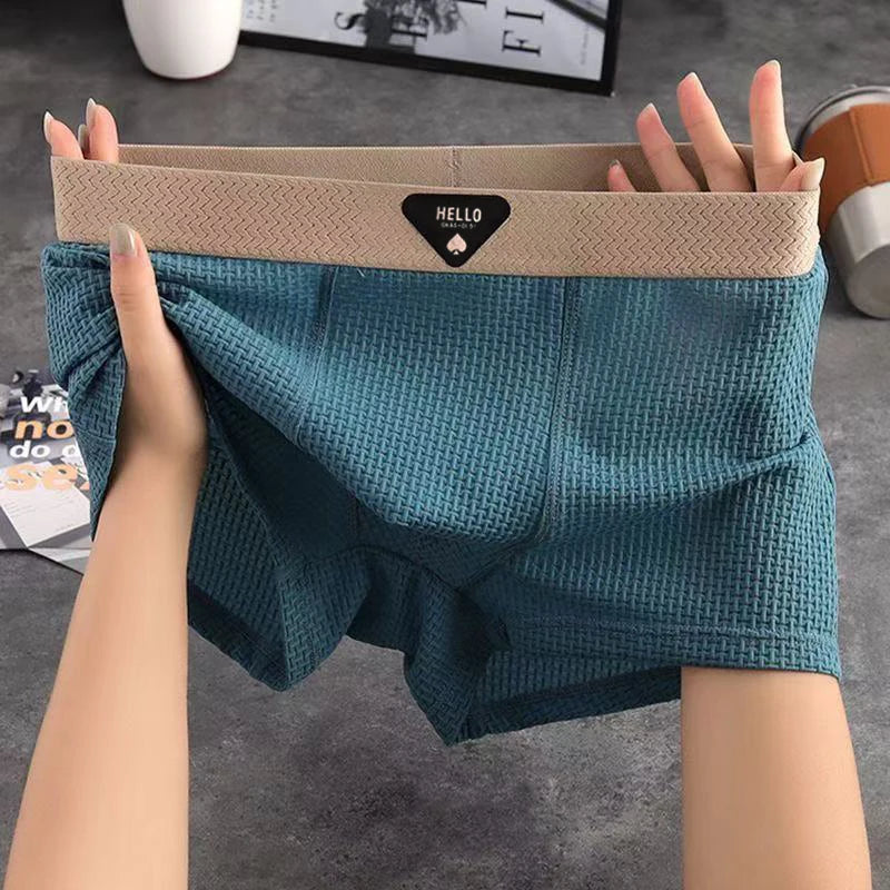 CoolEase Gentle Fit For Sensitive Skin Cool & Lightweight Breathable Ice Silk Boxers (4pcs) - Image 4