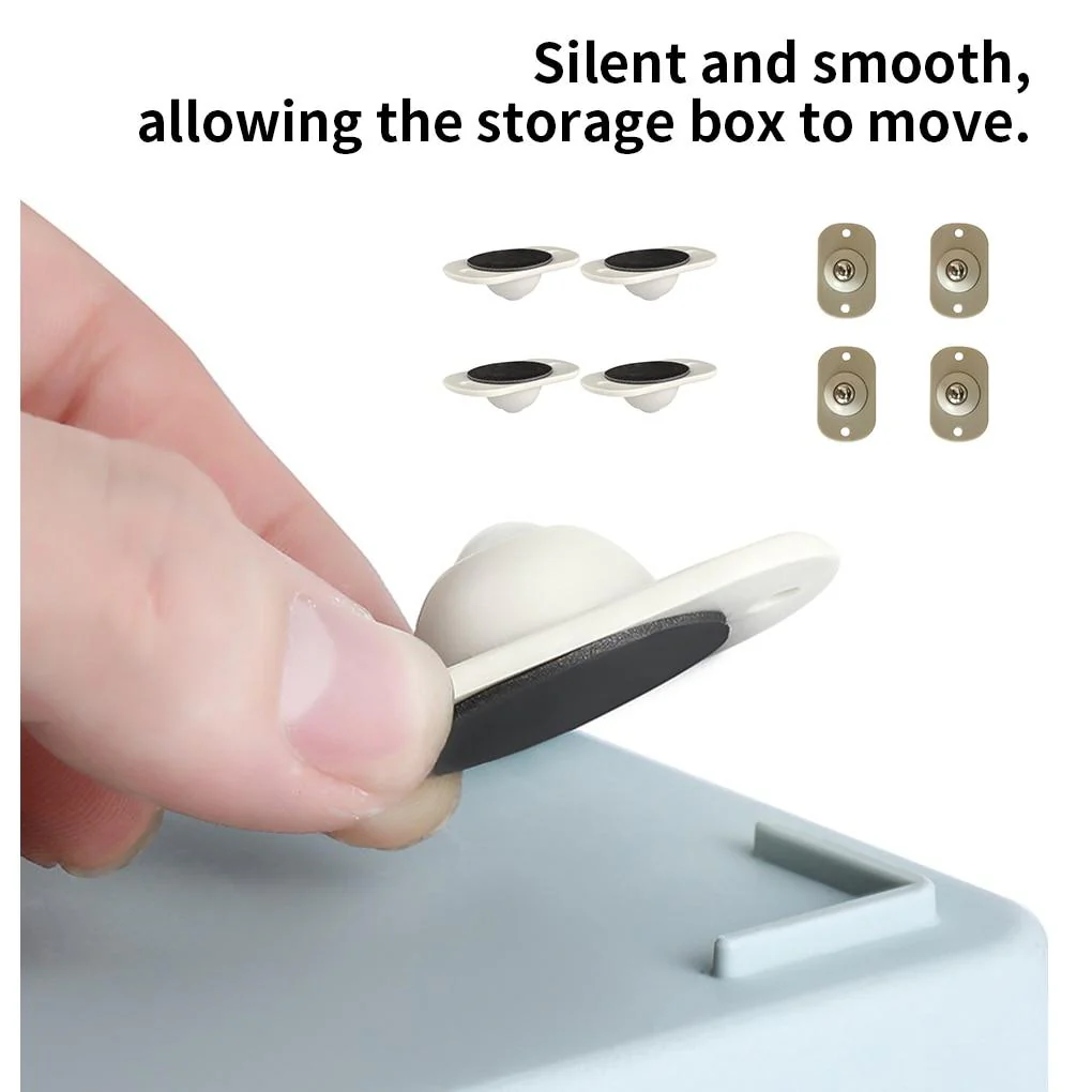 Self Adhesive Casters Pulley Rollers Set (4pcs) - Image 2