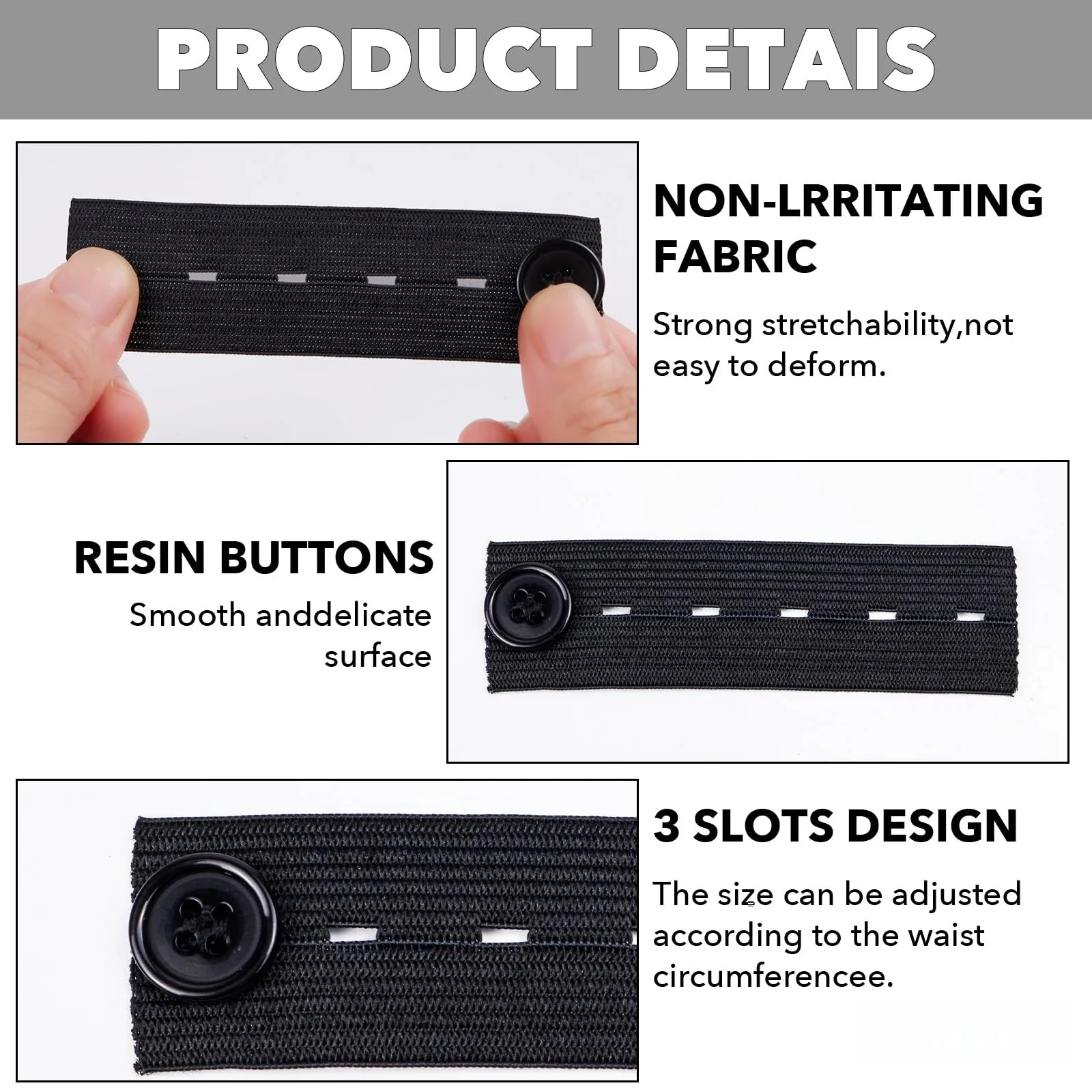 No-Sew Button Pant Expanders-Smart Comfort Waistband Adjustment Set (5-Pack) - Image 12