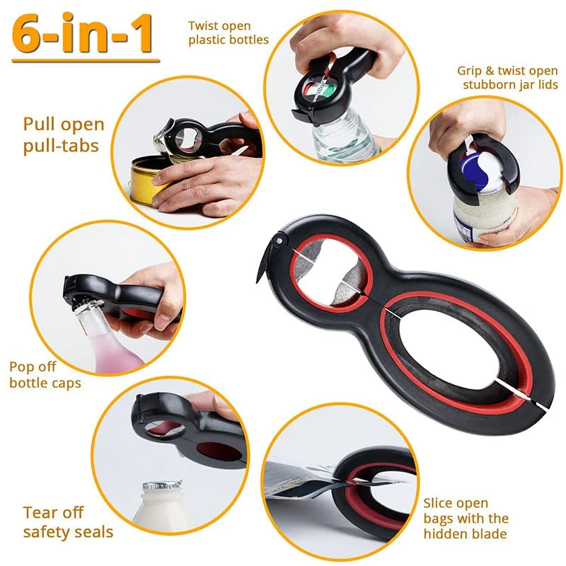 Multi-Function 6 in 1 Twist Bottle Opener - Image 12