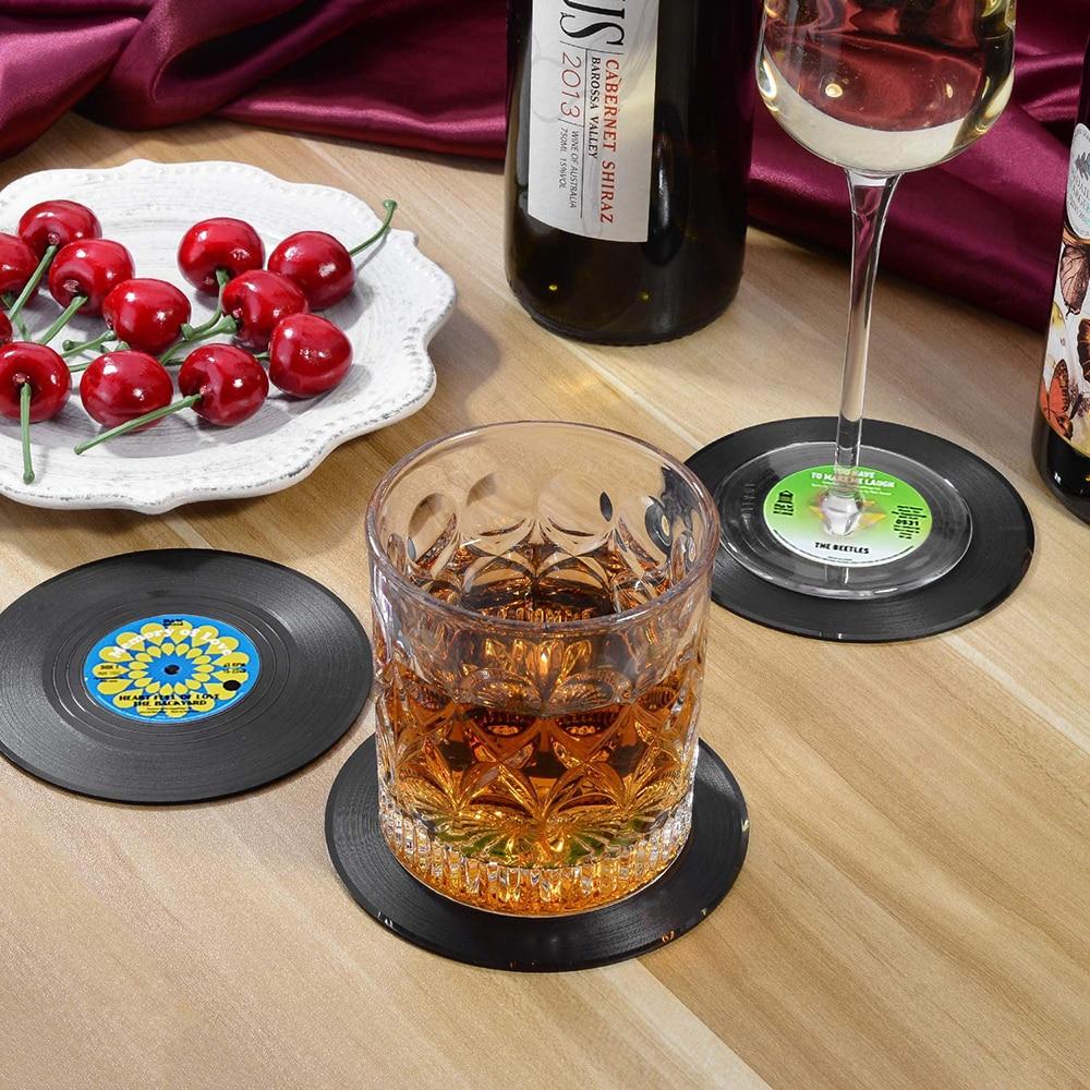 Retro Vinyl Record Heat-Resistant Cup Coasters(6pcs ) - Image 2