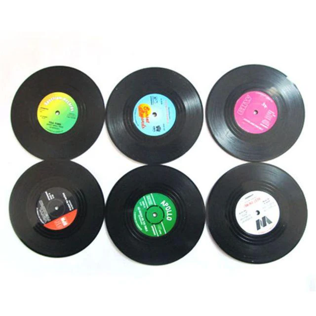 Retro Vinyl Record Heat-Resistant Cup Coasters(6pcs ) - Image 4