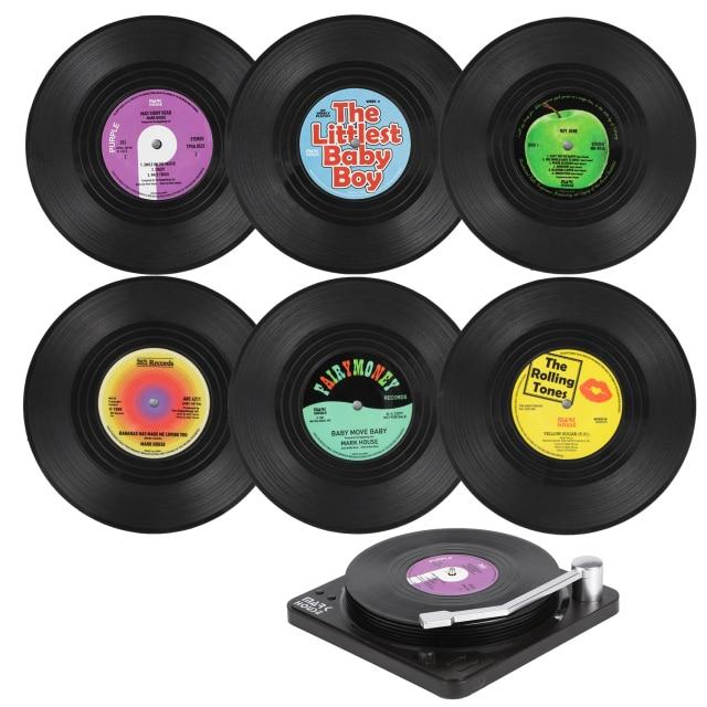 Retro Vinyl Record Heat-Resistant Cup Coasters(6pcs ) - Image 9