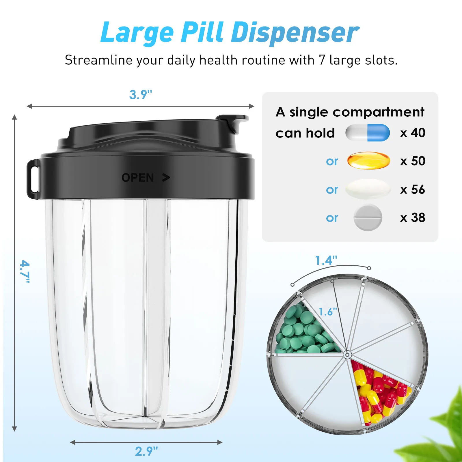 VitaCup BPA-Free 7-Day Large Slots Capacity Premium Comfort Pill Organizer - Image 4