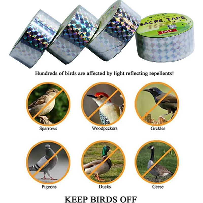 Double-Sided Bird Repellent Reflective Scare Tape - Image 9