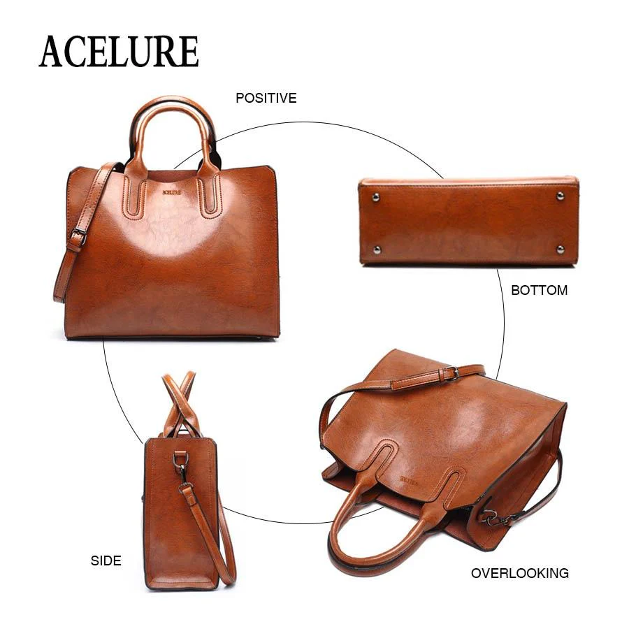 ACELURE™ Women's Leather Casual Tote Bag - Image 16
