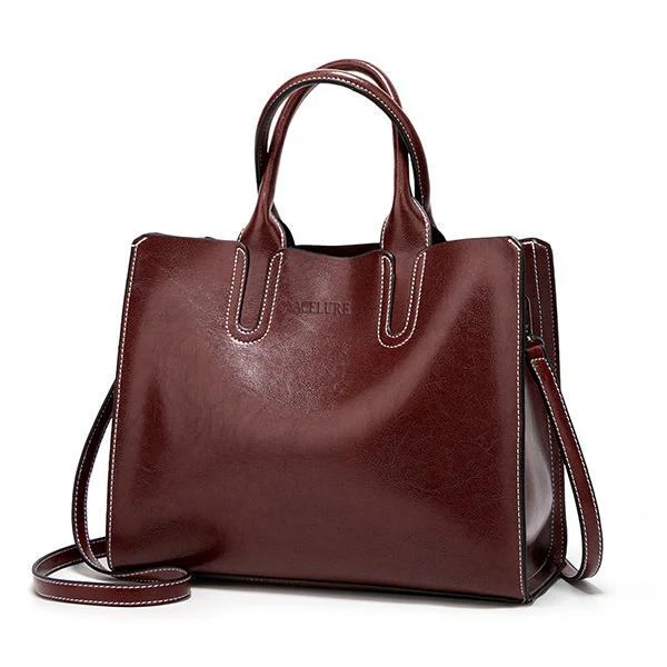 ACELURE™ Women's Leather Casual Tote Bag - Image 4