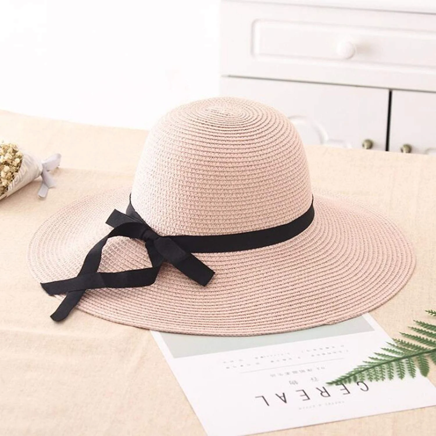 Adjustable Wide-Brimmed Women's Straw Sun-Hat - Image 4