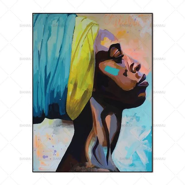 African Style Women's Portrait Art - Image 2