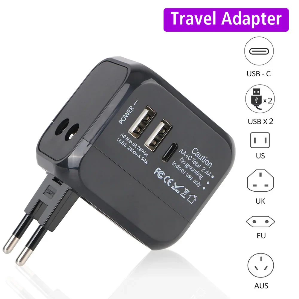 All-in-One Universal Travel Adapter Wall Charger with USB & USB-C - Image 15