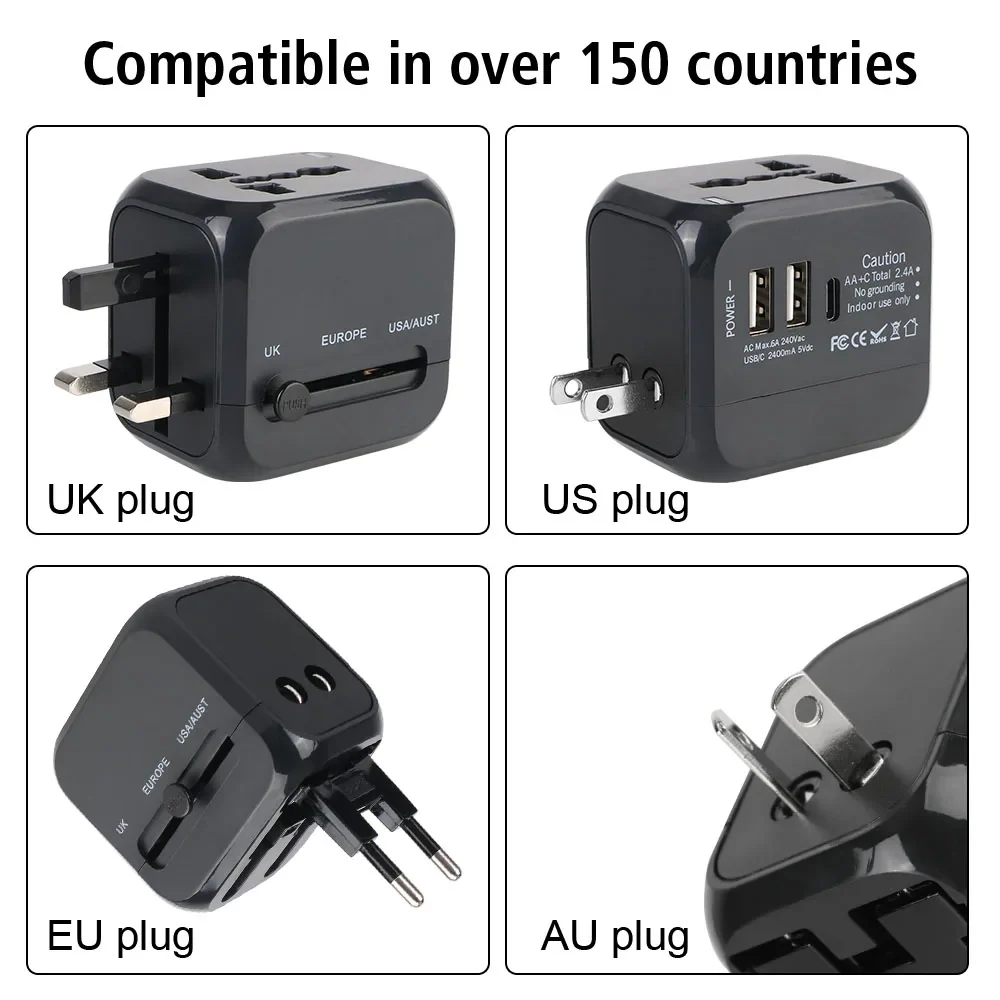 All-in-One Universal Travel Adapter Wall Charger with USB & USB-C - Image 18