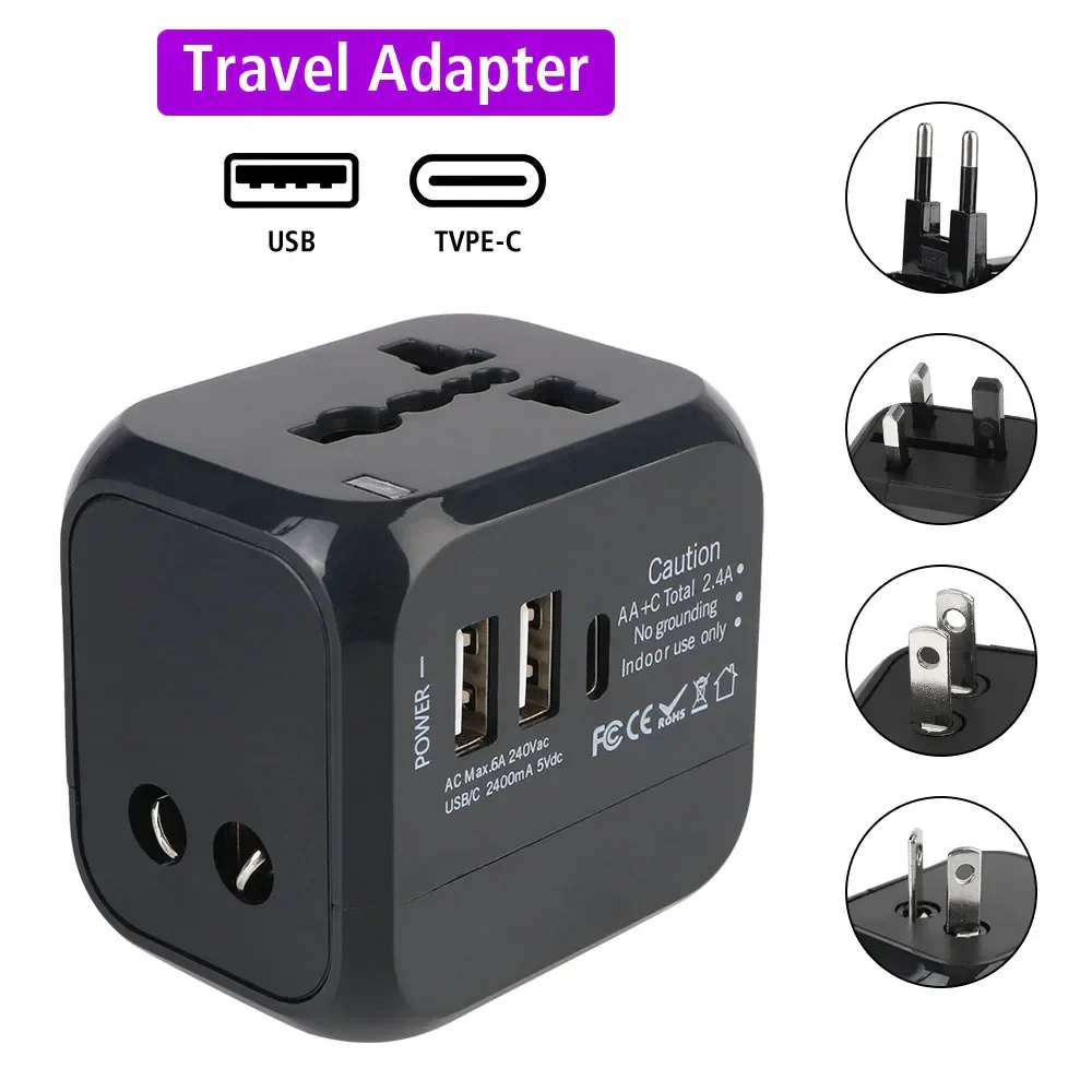 All-in-One Universal Travel Adapter Wall Charger with USB & USB-C - Image 4