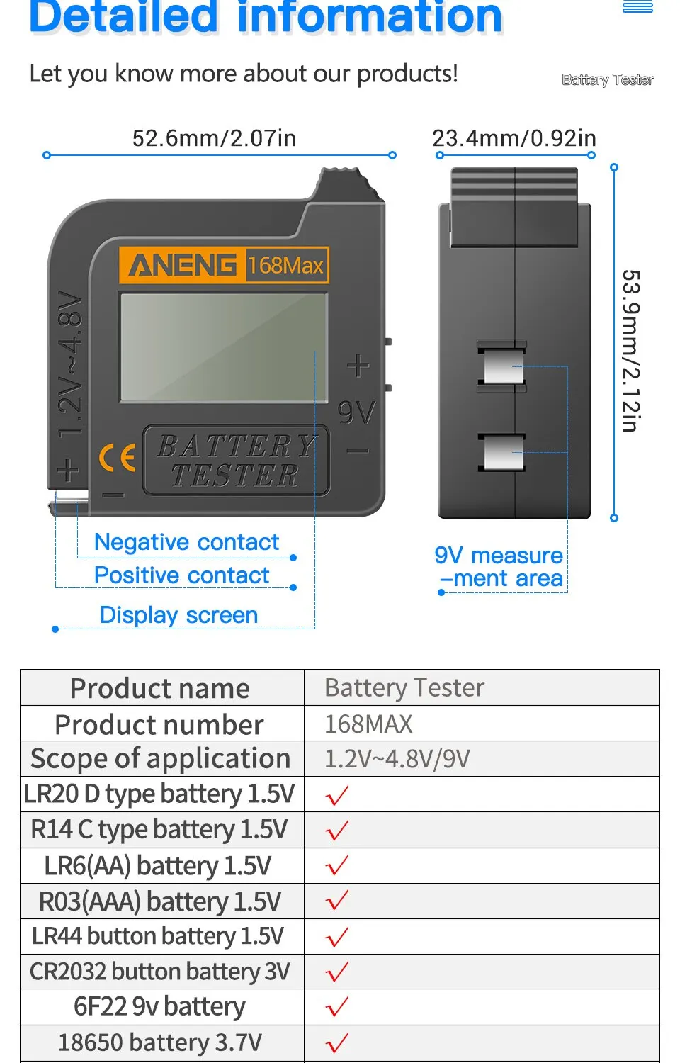 ANENG Universal Digital Display Lithium Battery Tester - Image 10