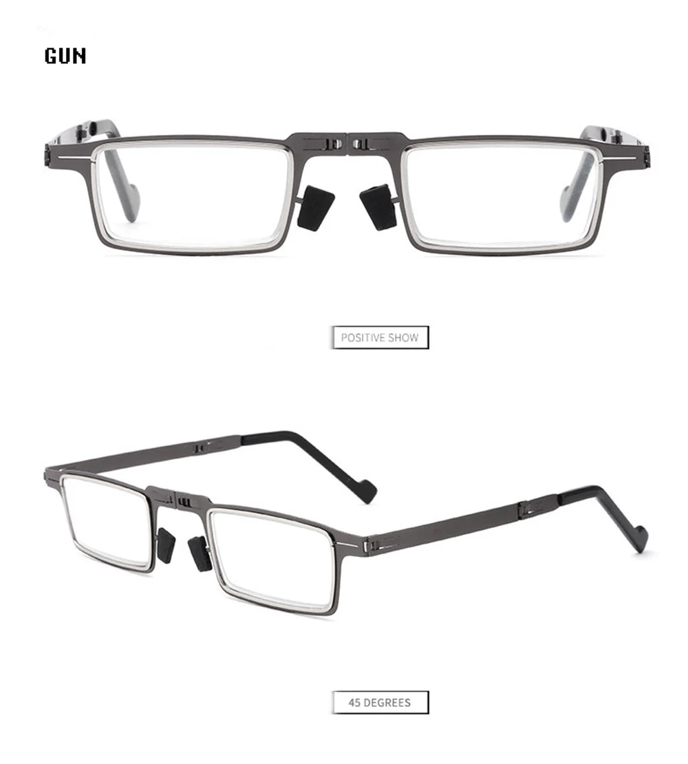 Anti Blue Light Foldable Metal Reading Glasses - Image 4