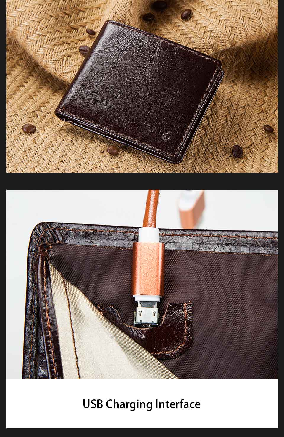 Anti-Lost/Theft Bluetooth Genuine  Leather Smart-Wallet - Image 5