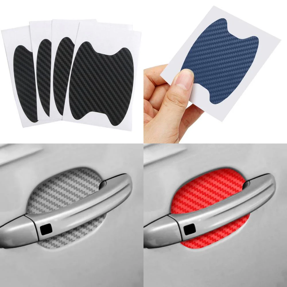 Carbon Fiber Protective Car Handle Pad (4pcs) - Image 2