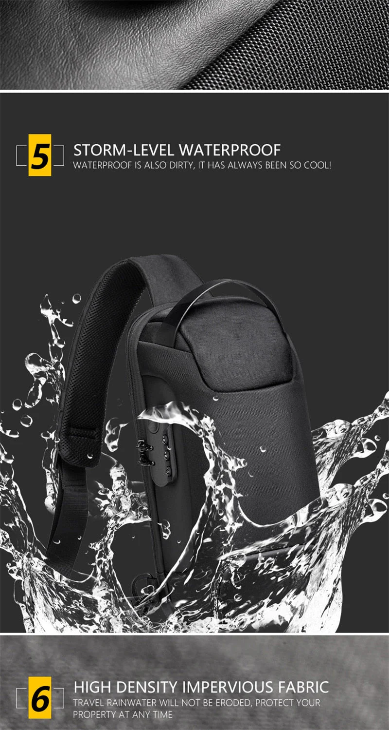 Anti-theft Waterproof Crossbody USB Bag - Image 18