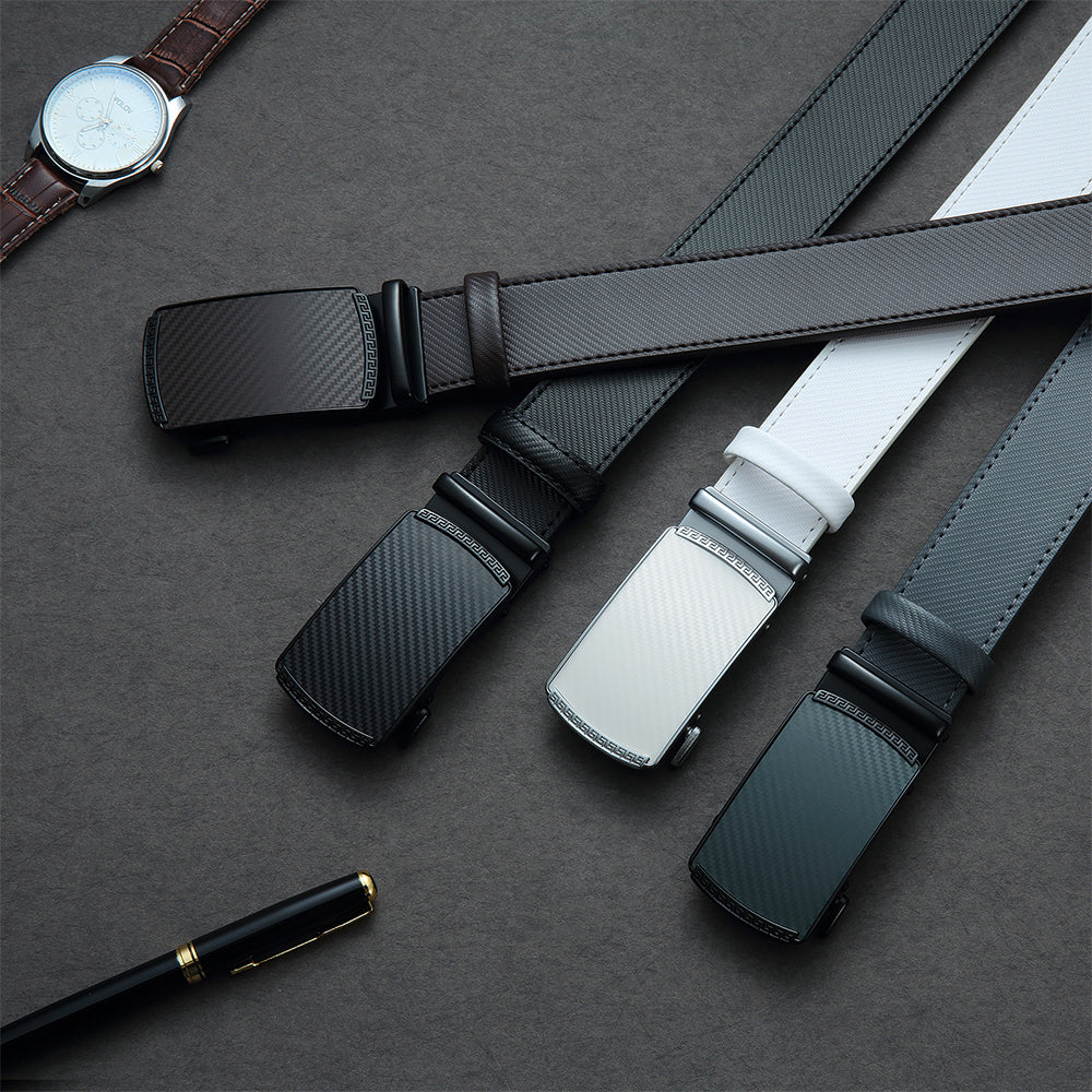 Holes-Free One-Handed Operation Micro-Adjustable Genuine Leather Belt - Image 7