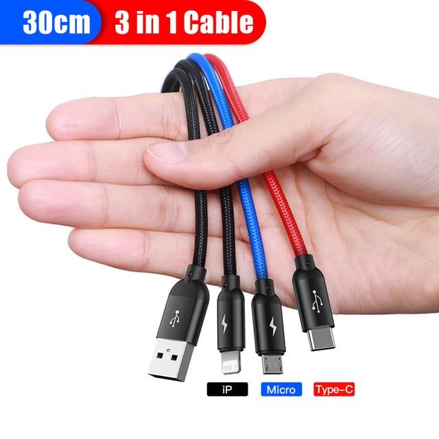 Baseus 4 in 1 USB Cable iPhone, Type C, Micro - Image 3