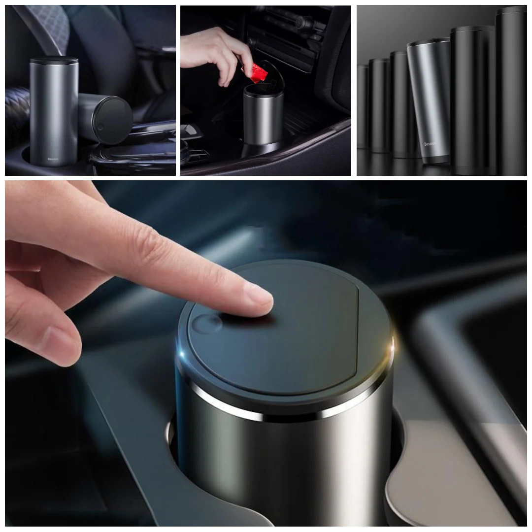 Baseus™ Luxurious Aluminum Alloy Car Trash - Image 2