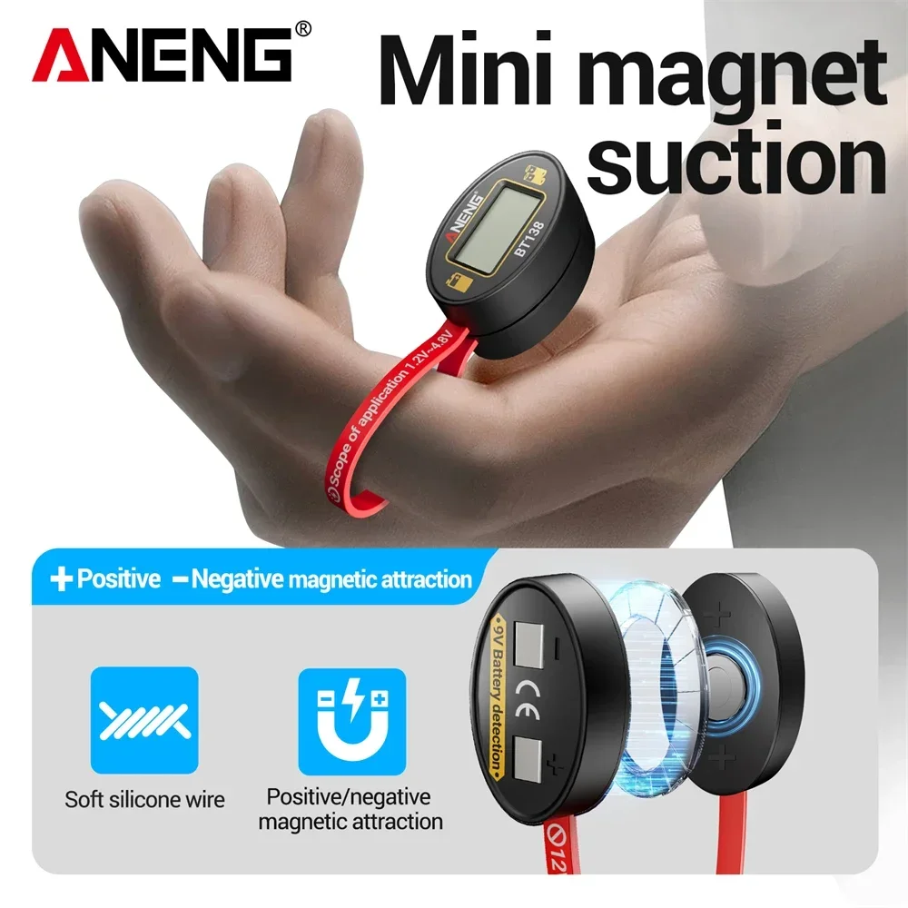 SlotFree Open-Fit Magnetic Multi-Battery Tester with Self-Powered LCD Display - Image 3