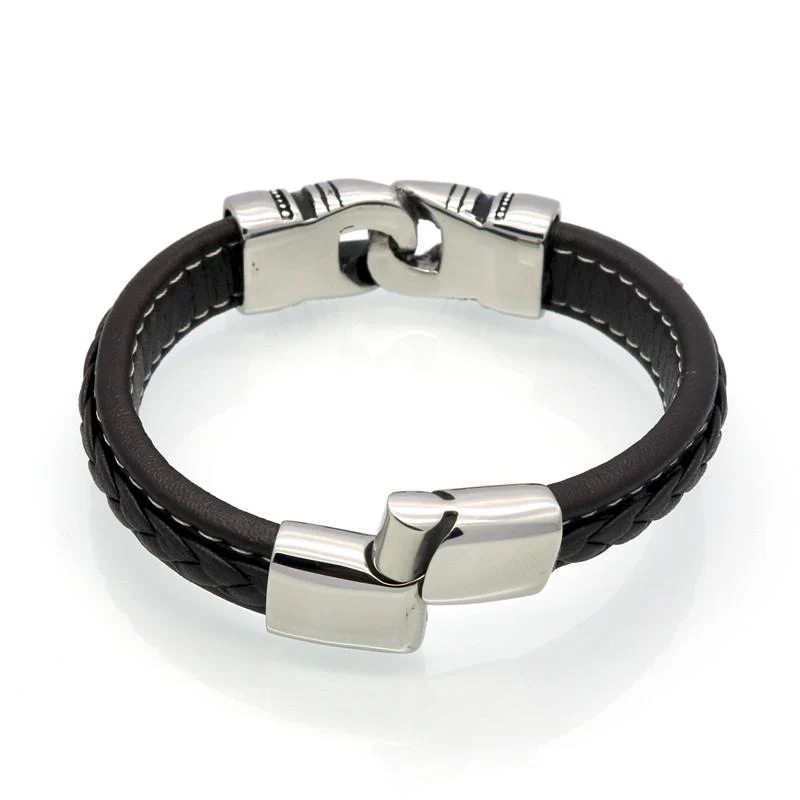 BAYZANT - Stainless Steel & Leather Charm Bracelet - Image 3