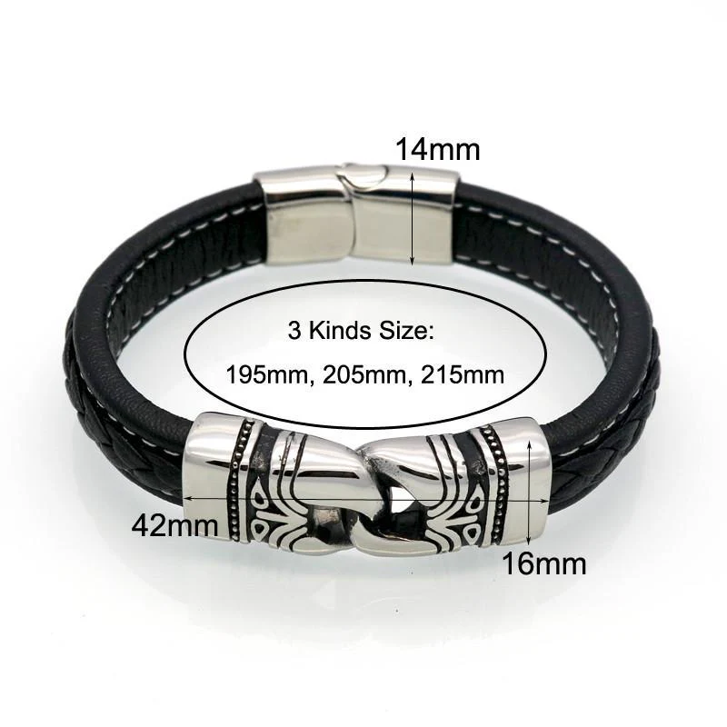 BAYZANT - Stainless Steel & Leather Charm Bracelet - Image 5