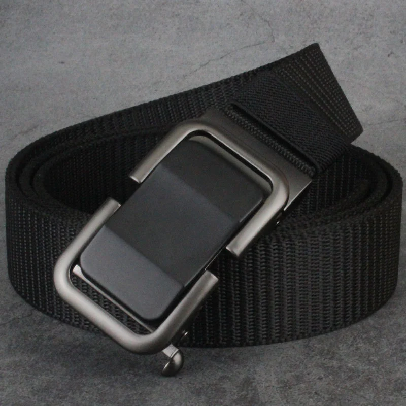 Automatic Buckle Canvas Designer Belt - Image 11