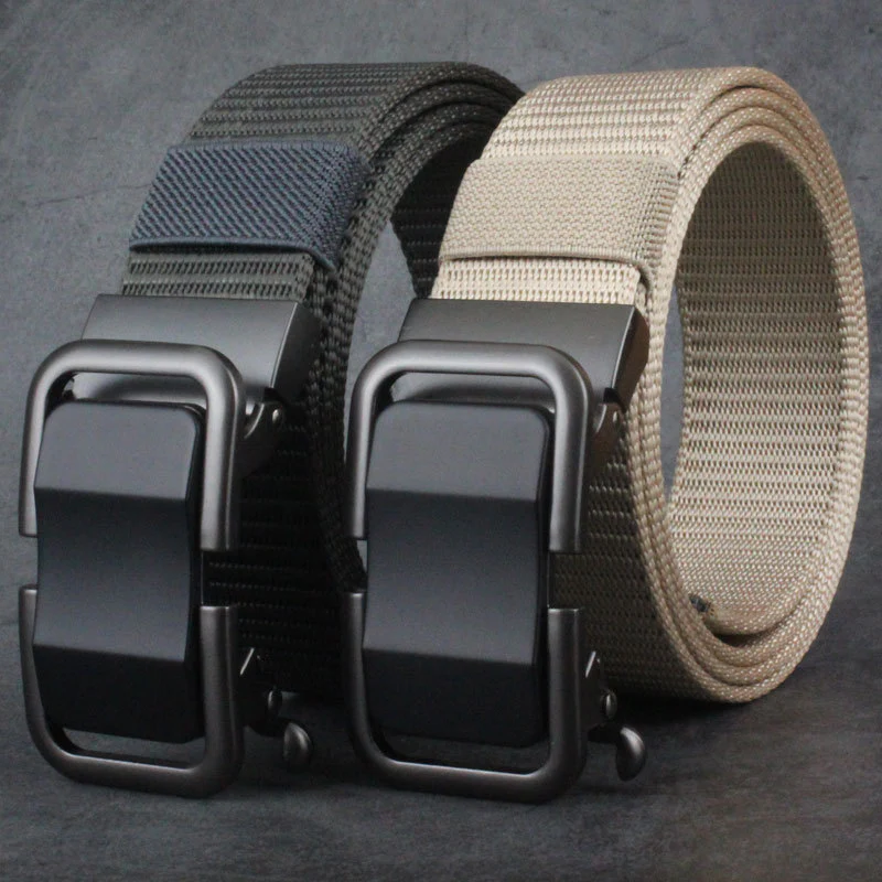 Automatic Buckle Canvas Designer Belt - Image 2