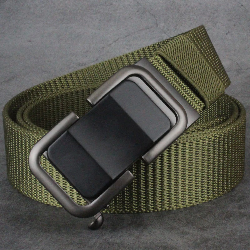 Automatic Buckle Canvas Designer Belt - Image 8