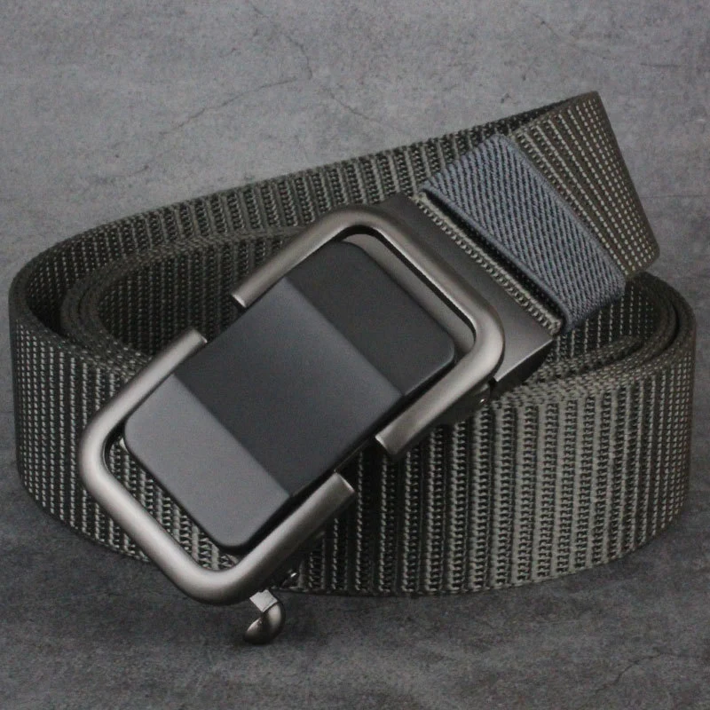 Automatic Buckle Canvas Designer Belt - Image 9