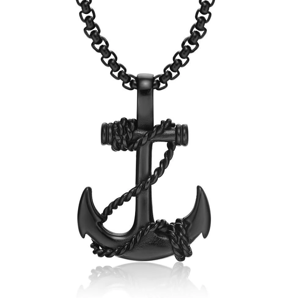 Bexx - Anchor Pendant  black/gold/white - Image 4