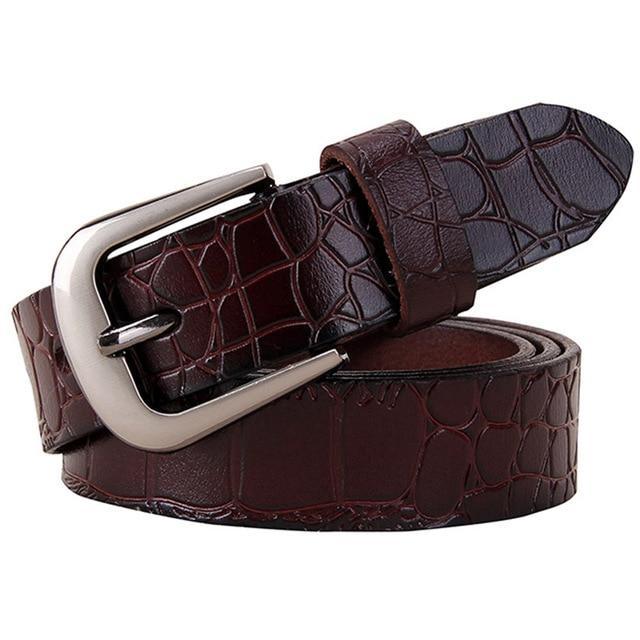 BHK™ Genuine Leather Crocodile Belt  for Women - Image 3