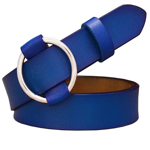 BHK™ Genuine Leather Round Ring Buckle Belt for Women - Image 14