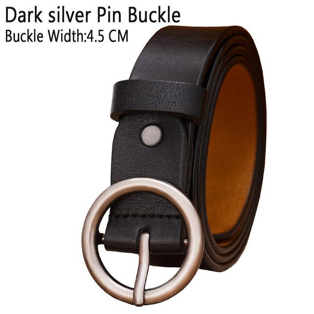 BHK™ Genuine Leather Round Ring Buckle Belt for Women - Image 19