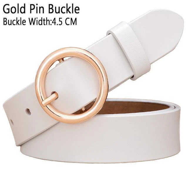 BHK™ Genuine Leather Round Ring Buckle Belt for Women - Image 24