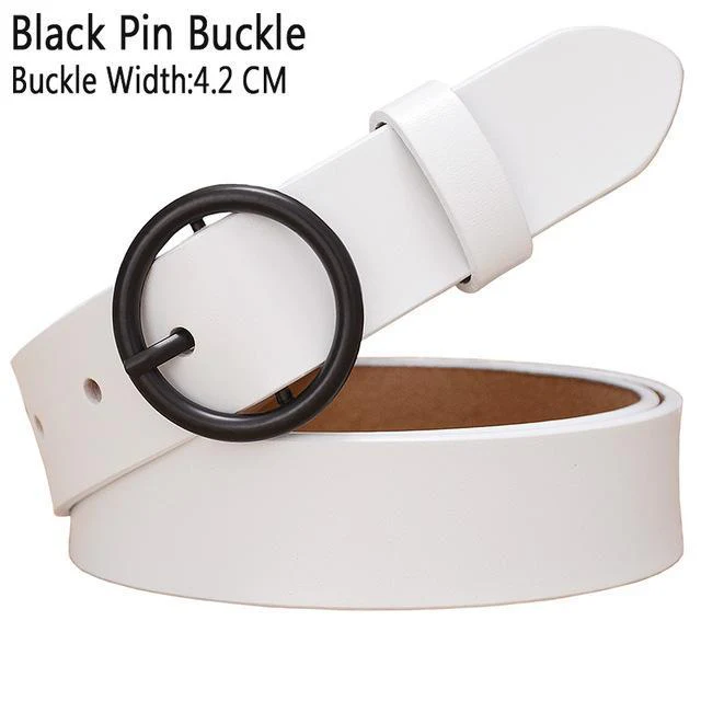 BHK™ Genuine Leather Round Ring Buckle Belt for Women - Image 7