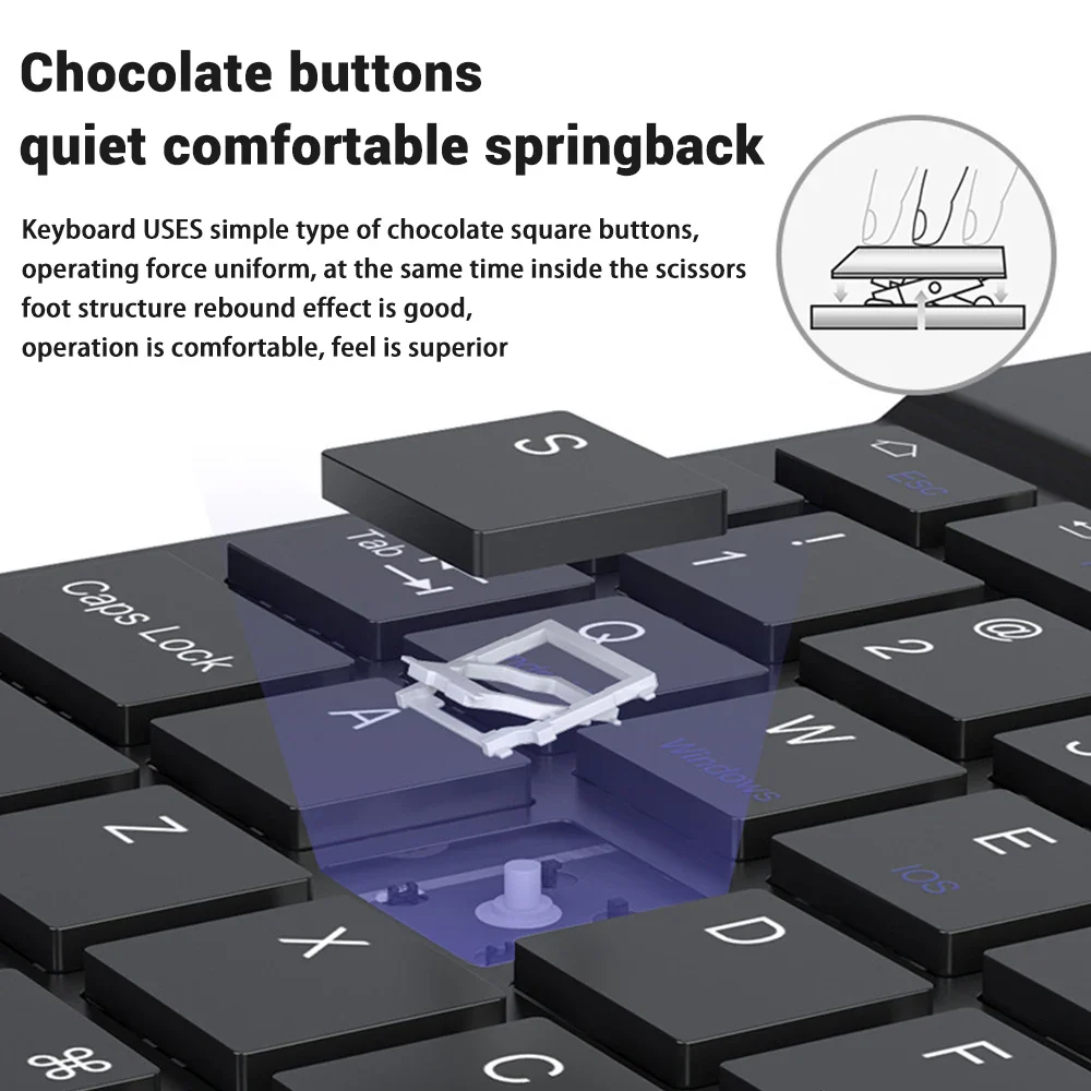 Compact Bluetooth Wireless Ultra-Quiet Keyboard & Mouse For IOS / Android /  Windows - Image 10