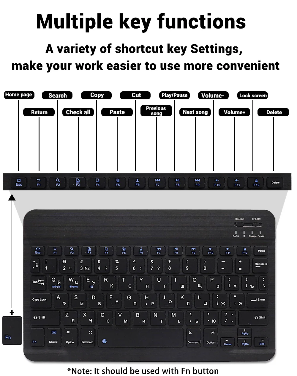 Compact Bluetooth Wireless Ultra-Quiet Keyboard & Mouse For IOS / Android /  Windows - Image 18