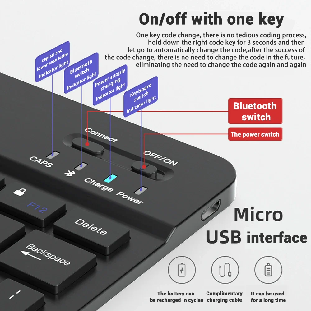 Compact Bluetooth Wireless Ultra-Quiet Keyboard & Mouse For IOS / Android /  Windows - Image 19
