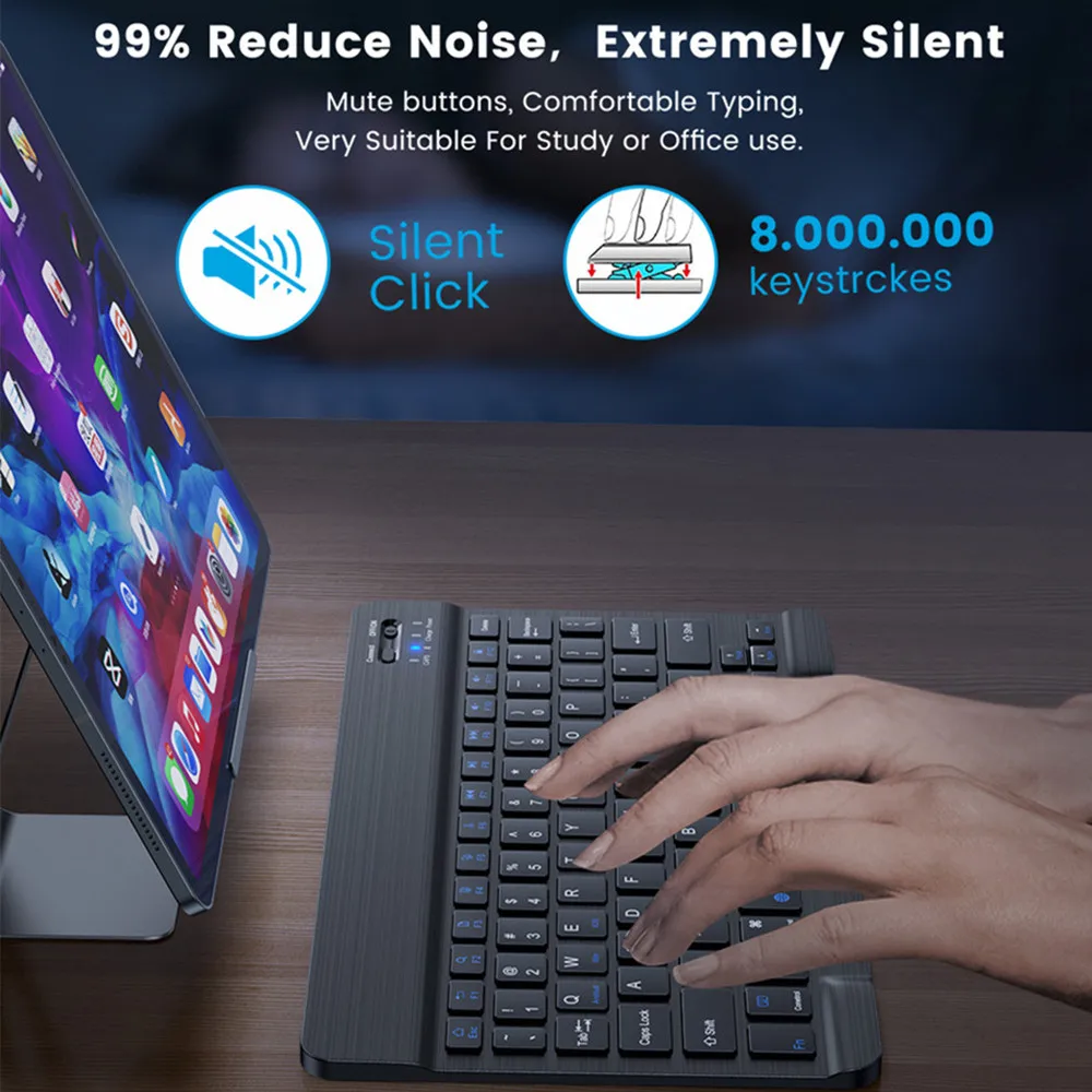 Compact Bluetooth Wireless Ultra-Quiet Keyboard & Mouse For IOS / Android /  Windows - Image 2