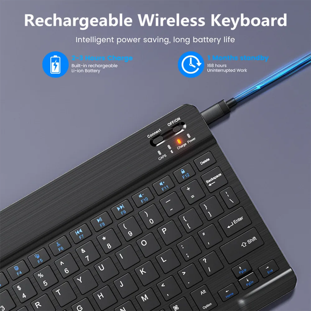 Compact Bluetooth Wireless Ultra-Quiet Keyboard & Mouse For IOS / Android /  Windows - Image 5