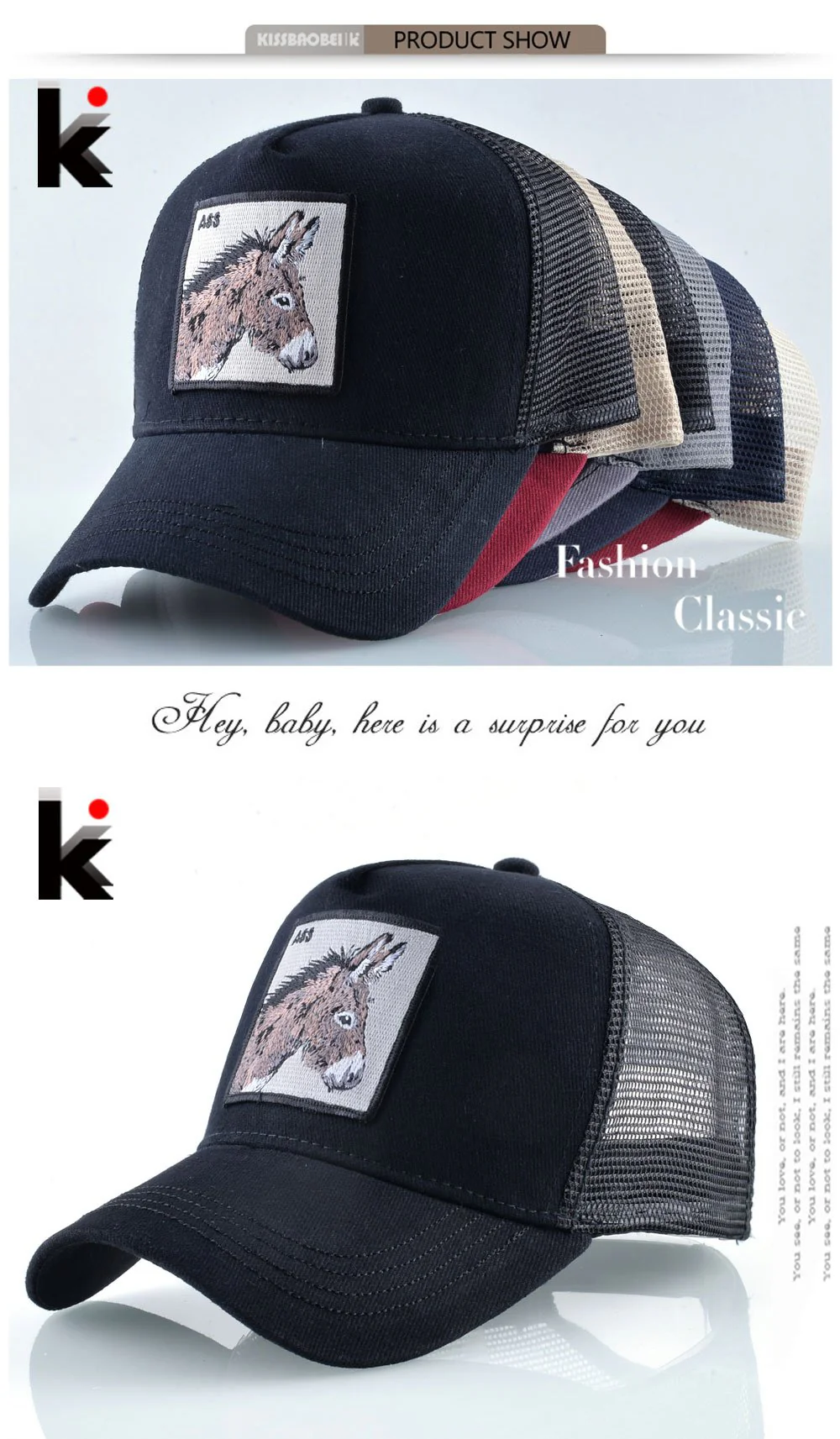 Stylish Animal Design Trucker Caps - Image 65
