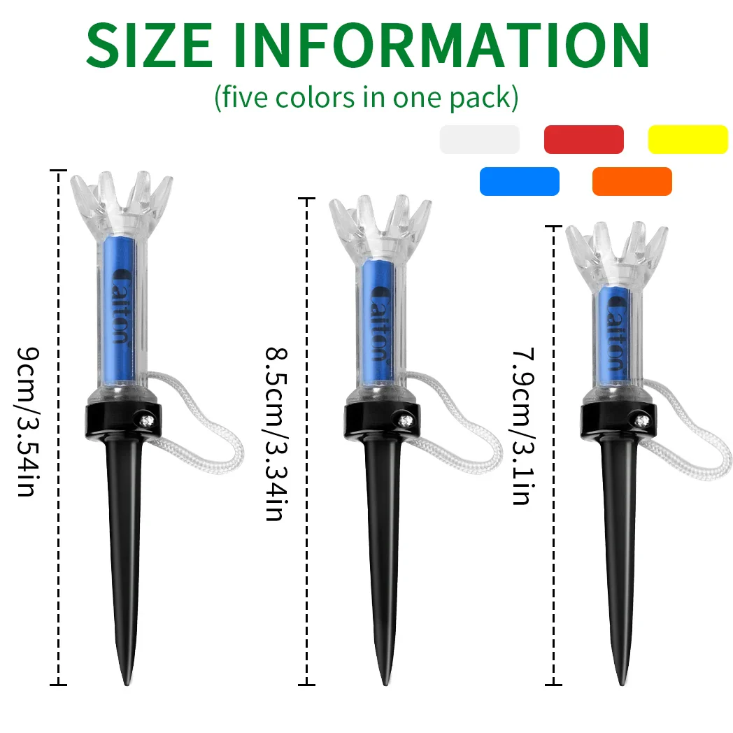 Caiton Magnetic 360° Zero-Bend Reusable Golf Tee Set (5pcs) - Image 5